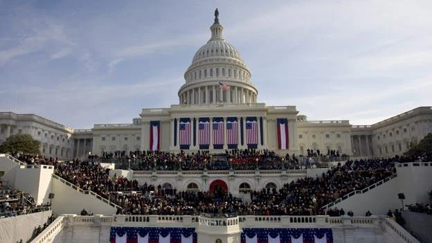Foule rassemblée à Washington pour la cérémonie d’investiture de Barack Obama en janvier 2009.